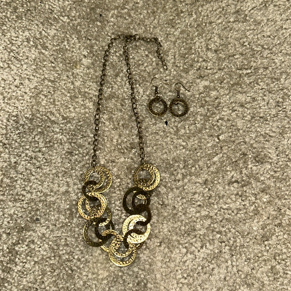 Matching necklace and earrings